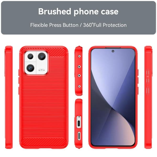 SKALO Xiaomi 13 5G Armor Carbon Iskunkestävä TPU suojakuori