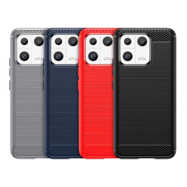 SKALO Xiaomi 13 5G Armor Carbon Iskunkestävä TPU suojakuori