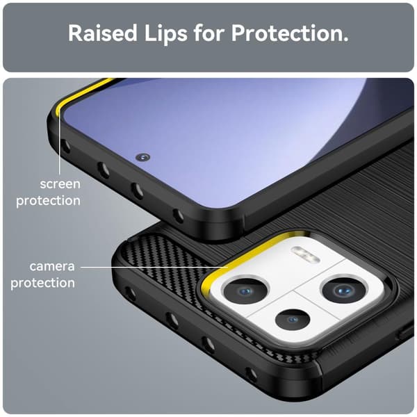 SKALO Xiaomi 13 5G Armor Carbon Iskunkestävä TPU suojakuori