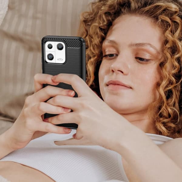 SKALO Xiaomi 13 5G Armor Carbon Iskunkestävä TPU suojakuori