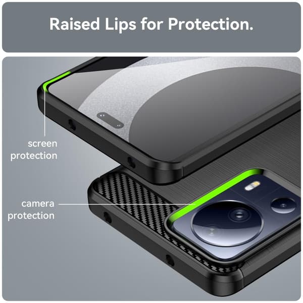 SKALO Xiaomi 13 Lite Armor Carbon Stöttåligt TPU-skal