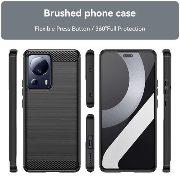 SKALO Xiaomi 13 Lite Armor Carbon Stöttåligt TPU-skal