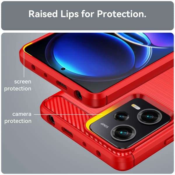 SKALO Xiaomi Redmi Note 12 Pro 5G Armor Carbon Stöttåligt TPU-skal