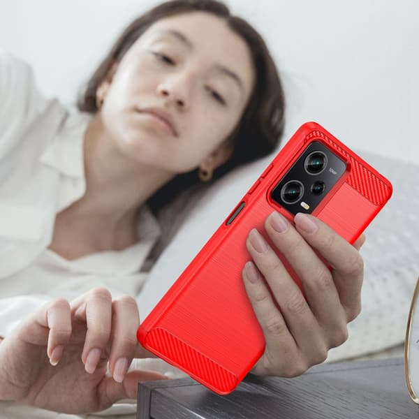 SKALO Xiaomi Redmi Note 12 Pro 5G Armor Carbon Stöttåligt TPU-skal