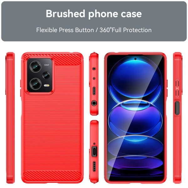 SKALO Xiaomi Redmi Note 12 Pro 5G Armor Carbon Stöttåligt TPU-skal
