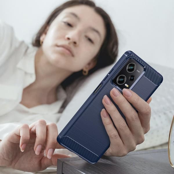 SKALO Xiaomi Redmi Note 12 Pro 5G Armor Carbon Stöttåligt TPU-skal