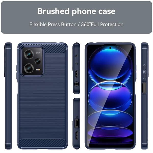 SKALO Xiaomi Redmi Note 12 Pro 5G Armor Carbon Stöttåligt TPU-skal