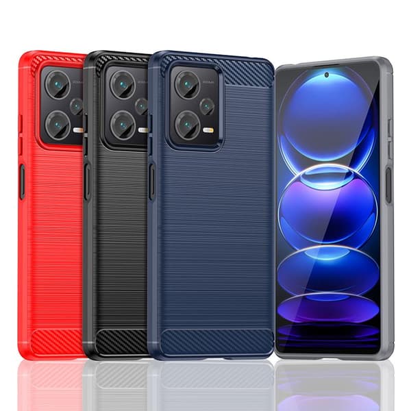SKALO Xiaomi Redmi Note 12 Pro 5G Armor Carbon Stöttåligt TPU-skal