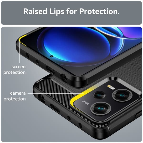 SKALO Xiaomi Redmi Note 12 Pro 5G Armor Carbon Stöttåligt TPU-skal