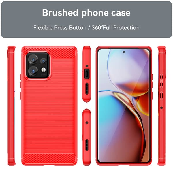 SKALO Motorola Edge 40 Pro 5G Armor Carbon Iskunkestävä TPU suojakuori