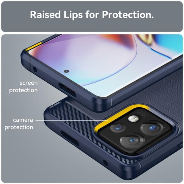 SKALO Motorola Edge 40 Pro 5G Armor Carbon Iskunkestävä TPU suojakuori