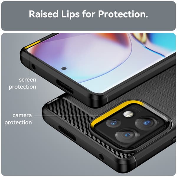 SKALO Motorola Edge 40 Pro 5G Armor Carbon Iskunkestävä TPU suojakuori