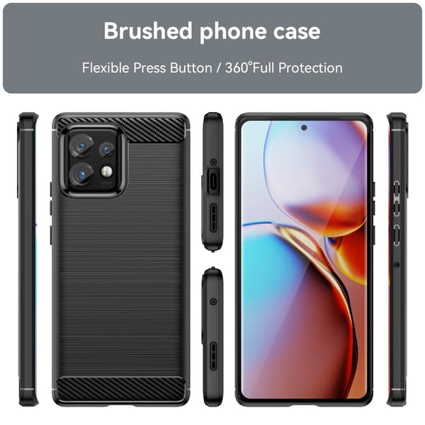 SKALO Motorola Edge 40 Pro 5G Armor Carbon Iskunkestävä TPU suojakuori