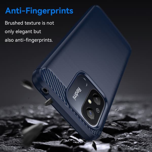 SKALO Xiaomi Redmi 12C 4G Armor Carbon Iskunkestävä TPU suojakuori