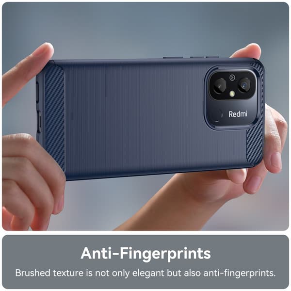 SKALO Xiaomi Redmi 12C 4G Armor Carbon Iskunkestävä TPU suojakuori