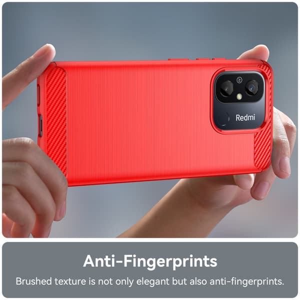 SKALO Xiaomi Redmi 12C 4G Armor Carbon Iskunkestävä TPU suojakuori