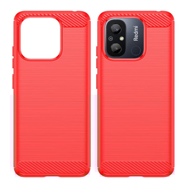 SKALO Xiaomi Redmi 12C 4G Armor Carbon Iskunkestävä TPU suojakuori