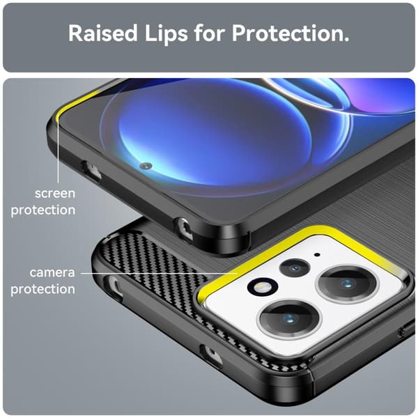 SKALO Xiaomi Redmi Note 12 4G Armor Carbon Stöttåligt TPU-skal