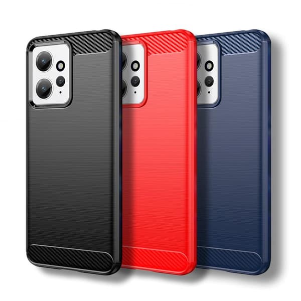 SKALO Xiaomi Redmi Note 12 4G Armor Carbon Stöttåligt TPU-skal