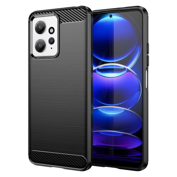 SKALO Xiaomi Redmi Note 12 4G Armor Carbon Stöttåligt TPU-skal