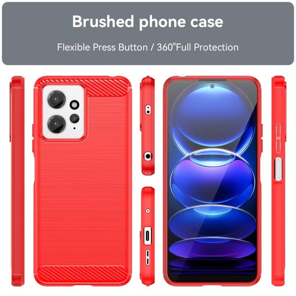 SKALO Xiaomi Redmi Note 12 4G Armor Carbon Stöttåligt TPU-skal