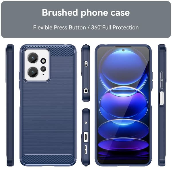 SKALO Xiaomi Redmi Note 12 4G Armor Carbon Stöttåligt TPU-skal
