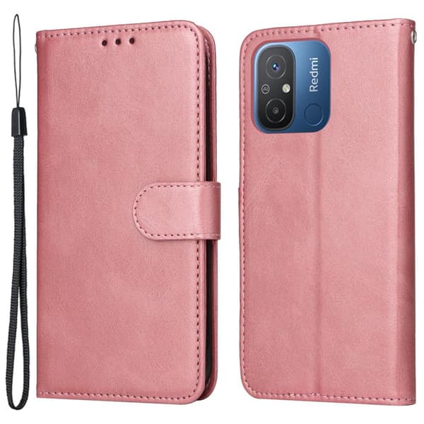 SKALO Xiaomi Redmi 12C 4G Lompakkokotelo PU-nahkaa - Pinkki