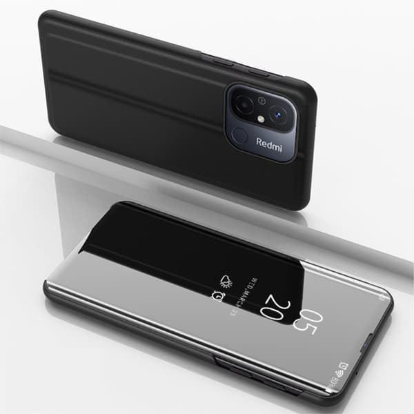 SKALO Xiaomi Redmi 12C 4G Clear View Mirror Etui - Sort