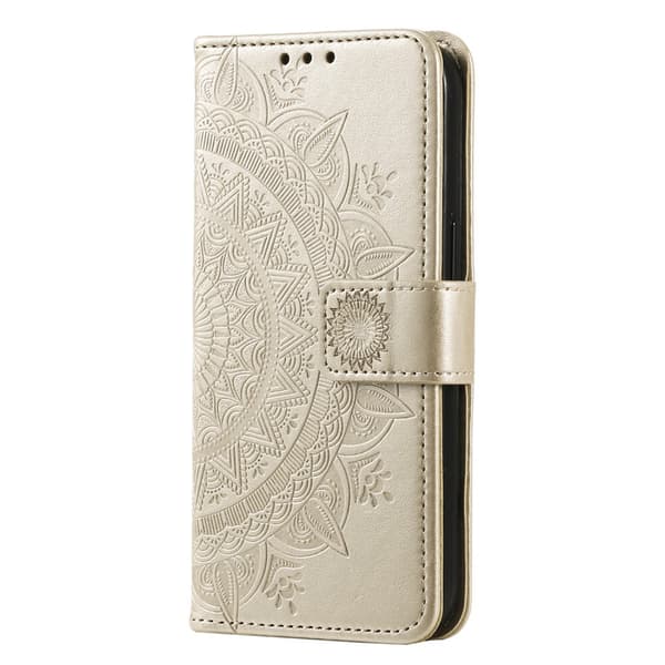 SKALO Xiaomi Redmi 12C 4G Mandala Flip Cover - Guld