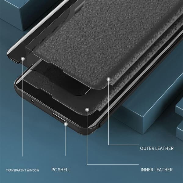 SKALO Xiaomi Redmi 12C 4G Clear View Window Case - Violetti