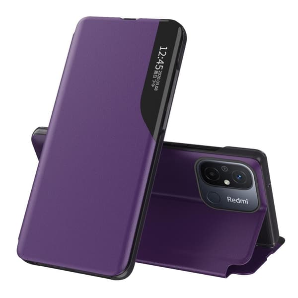 SKALO Xiaomi Redmi 12C 4G Clear View Window Case - Violetti