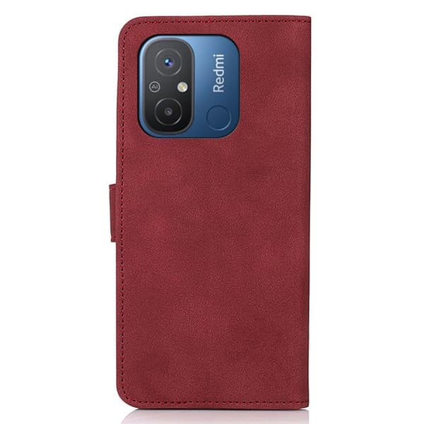 SKALO Xiaomi Redmi 12C 4G KHAZNEH Lompakkokotelo PU-nahasta - Punainen