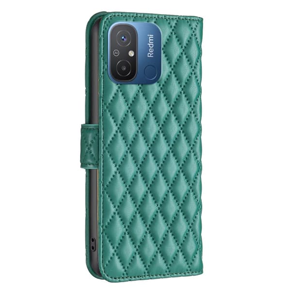 SKALO Xiaomi Redmi 12C 4G BINFEN COLOR Tikattu Lompakko - Vihreä