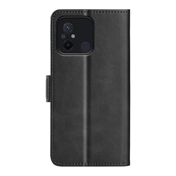 SKALO Xiaomi Redmi 12C 4G Premium Wallet Lompakkokotelo - Musta