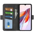 Pikkukuva 2 / 9: SKALO Xiaomi Redmi 12C 4G Premium Wallet Lompakkokotelo - Musta