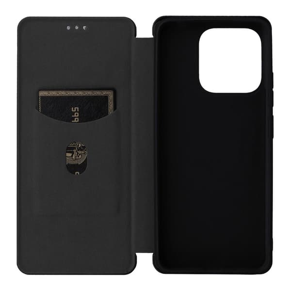 SKALO Xiaomi Redmi 12C 4G Carbon Fiber Pungetui - Sort