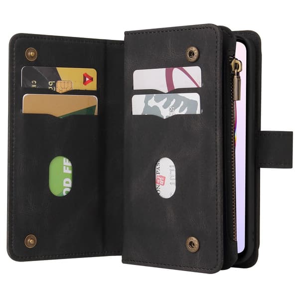 SKALO Xiaomi Redmi 12C 4G Big Wallet 17-FACK Plånboksfodral - Svart