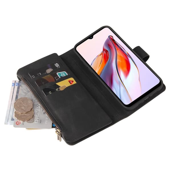 SKALO Xiaomi Redmi 12C 4G Big Wallet 17-FACK Plånboksfodral - Svart