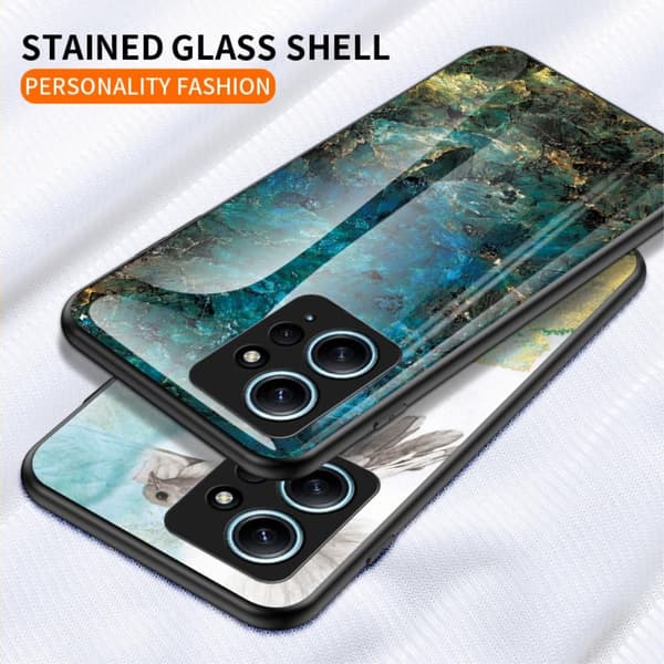 SKALO Xiaomi Redmi Note 12 4G Marmori karkaistu lasi TPU-suojakuori - #3