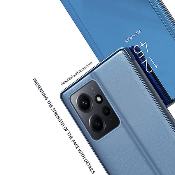 SKALO Xiaomi Redmi Note 12 4G Clear View Spegel fodral - Blå