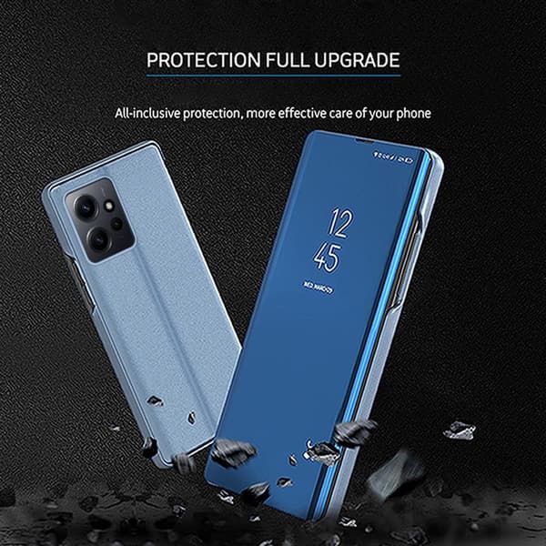 SKALO Xiaomi Redmi Note 12 4G Clear View Spegel fodral - Blå