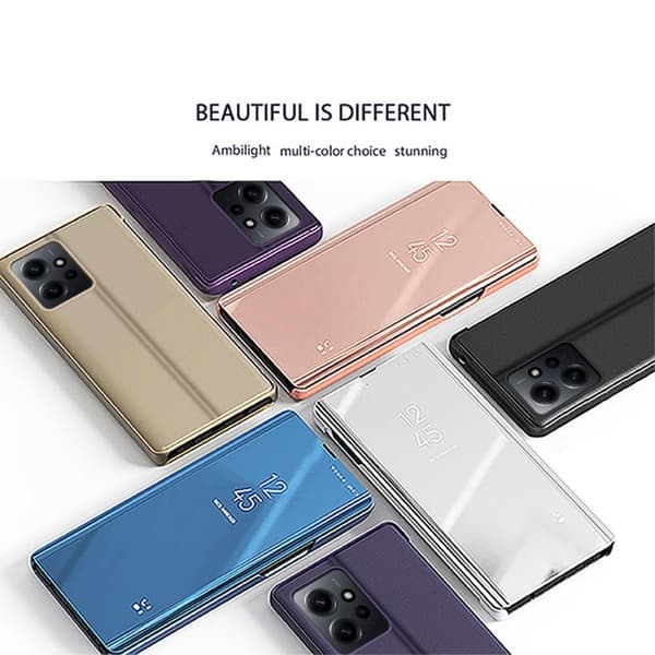 SKALO Xiaomi Redmi Note 12 4G Clear View Spegel fodral - Blå