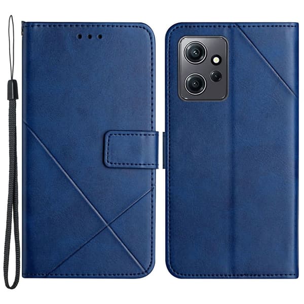 SKALO Xiaomi Redmi Note 12 4G Kohokuvioitu PU Nahka Lompakkokotelo - Sininen