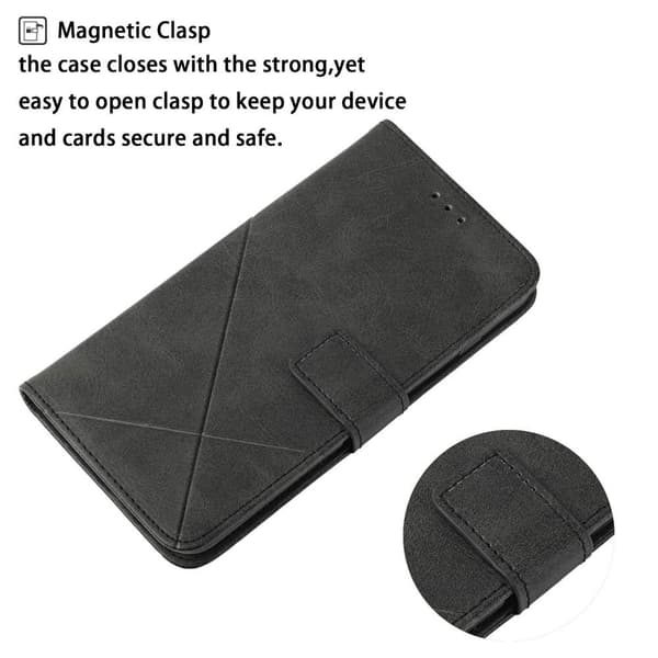 SKALO Xiaomi Redmi Note 12 4G Embossed Plånboksfodral i PU-Läder - Svart