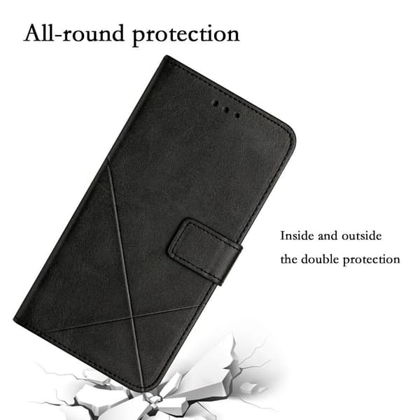 SKALO Xiaomi Redmi Note 12 4G Embossed Plånboksfodral i PU-Läder - Svart