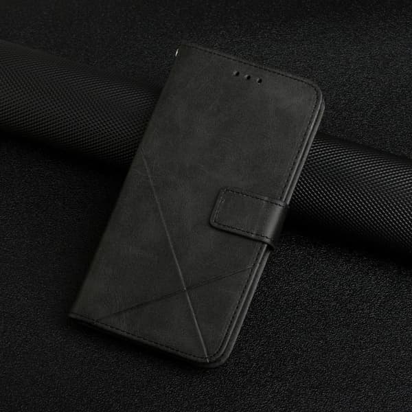SKALO Xiaomi Redmi Note 12 4G Embossed Plånboksfodral i PU-Läder - Svart