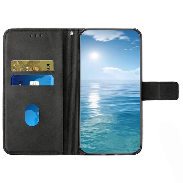 SKALO Xiaomi Redmi Note 12 4G Embossed Plånboksfodral i PU-Läder - Svart