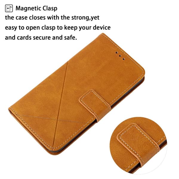 SKALO Xiaomi Redmi Note 12 4G Kohokuvioitu PU Nahka Lompakkokotelo - Vaaleanruskea