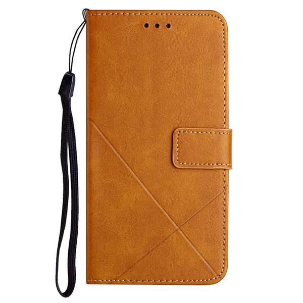 SKALO Xiaomi Redmi Note 12 4G Kohokuvioitu PU Nahka Lompakkokotelo - Vaaleanruskea
