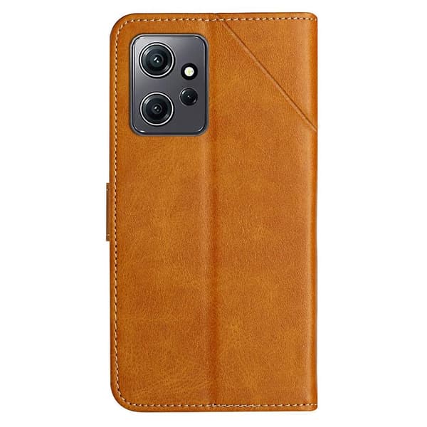 SKALO Xiaomi Redmi Note 12 4G Kohokuvioitu PU Nahka Lompakkokotelo - Vaaleanruskea